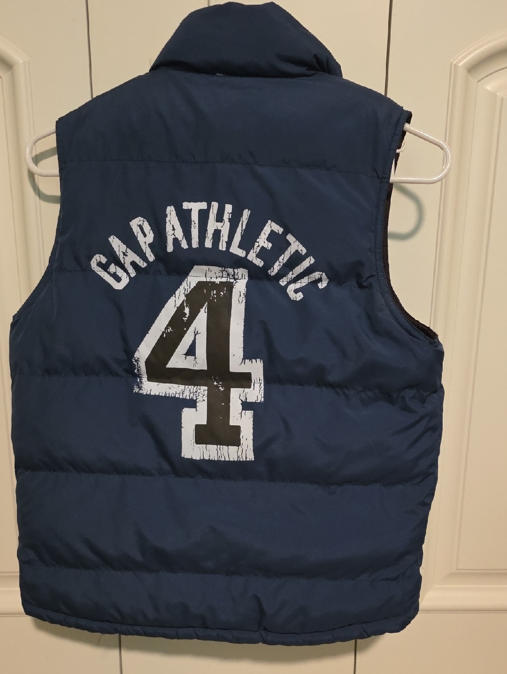 GAP Navy Puffer Vest with Graphic Reversible